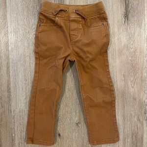 Hanna Andersson Pull-On Classic Twill Pants Carpenter Brown Slim 4